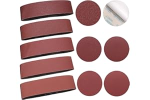 Sruhrak Taśmy szlifierskie i papier ścierny - taśma ścierna 100 x 915 mm (2 x 60/80/120/240/320) i samoprzylepne tarcze szlifierskie Ø 150 mm (3 x 80/100/120/180/240/400)| 28 Taśma częściowa i zestaw szlifierek talerzowych