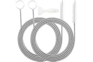 TAIHOBO Lot de 2 Furet Deboucheur Canalisation, 155cm Goupillon pour Réfrigérateur avec 2 Grattoir pour Dégivrage, Deboucheur Evier Pliable, Furet Deboucheur de Tuyau Étroite pour Lavabo