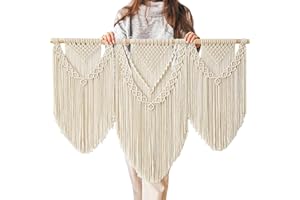 Ordeluxe Macramè 110cm x 82cm Arazzo da Parete Boho, Grande, Fatto a Mano, Decorazione Murale per Camera da Letto, Decorazione da Balcone, Regalo per Donne