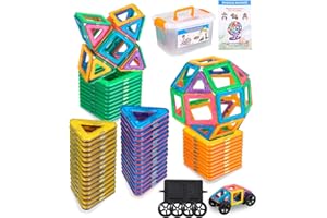 FAOKZE Magnetische Bausteine 52 Teile, Magnetische Bausteine Spielzeug ab 3-10 Jahre alte Mädchen Junge,Magnetblock-Set Weihnachten, Kindergeburtstage.