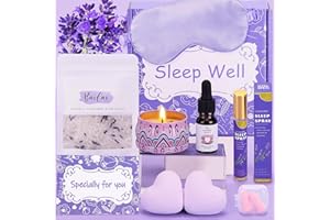 BAICAI Lavender Bath Sets Sleep Well Pamper Gift for Women Birthday, Relaxing Skin Care Wellbeing Sleeping Gifts for Women Her, Stress Anxiety Relief Spa Set Get Well Soon Gifts Ideas for Best Friend Mum