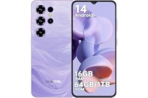 OUKITEL C2 SIM-Free & Unlocked Mobile Phones 2025 - Android 14, 6.52" Display Smartphone, 16GB+64GB/1TB, 5000mAh Battery Phone, 13MP Camera, 4G Dual Sim/Face Unlock/GPS/BT5.0/Purple