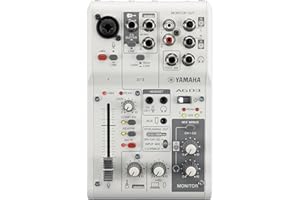 Yamaha AG03MK2 Table de mixage 3 canaux en direct avec interface audio USB pour Windows, Mac, iOS et Android, blanc