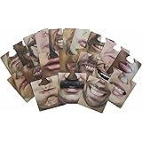 Paladone Face Mats Drinks Coasters | Cheeky Laugh Out Loud Gift Fun | 20 Double Sided Hilarious Drinking Mats You Can Wear | 