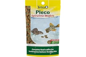 Tetra Pleco Fish Food Spirulina Wafers 42g, 100% Vegetable Premium Fish Food for Bottom Feeding Fish