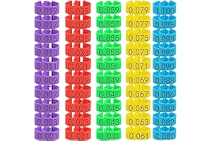 FELLFLYING Numbered Leg Band Tags, Chicken Leg Rings Clip Poultry Thigh Numbered Band Tags, Chicken Identification Legs Bands for Chicken Ducks