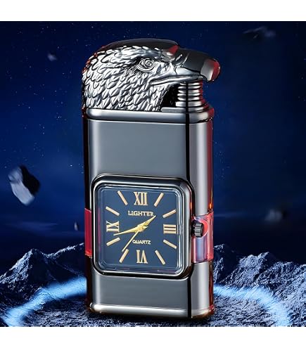 Briquet Tempête Jetflame - Double Jet Rechargeable Avec Horloge Numérique - Cadeau Homme Original