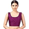 Studio Shringaar Women's Readymade Art Silk Sleeveless Saree Blouse