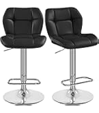 COLAMY 4er Set Barhocker Mit Rückenlehne - Höhenverstellbar 61-81,5cm & 360° Drehbar