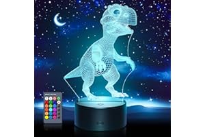 Tesoyzii Dinosaurier 3D Nachtlicht für Kinder, 16 Farben Fernbedienung Nachtlicht Dinosaurier Geschenke für Jungen und Mädchen