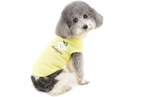 Zunea Maglietta Estiva per Cani Piccola Taglia Femminili T-Shirt in Morbido Cotone Cuccioli Canottiera Vestiti Fresco Abbigliamento per Ragazze Cani Gatti Chihuahua Animali Domestici Giallo M