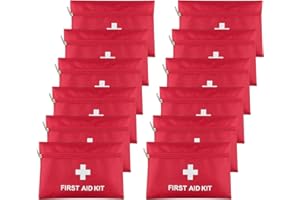 AOUTACC 12 Pack Mini First Aid Kit Empty Bag, Travel Empty First Aid Kit Pouch Bag for Emergency at Home, Office, Car, Outdoors, Boat, Camping, Hiking(Bag Only)