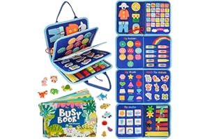 DEIERRI Pack Libros Montessori 1 año | Busy Book + Busy Board Montessori 1 año | Juguetes Niños | Regalos Originales Bebes | Libro Sensorial Bebe | 20 Páginas de Actividades Reutilizables