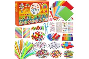 DOITEM Pfeifenreiniger Craft Supplies, 1800Pcs Kunsthandwerk Zubehör Bastelset Kinder, Bastelbedarf für Kinder Age 4-9, Scrapbooking Bastelset
