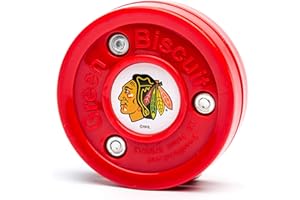 Green Biscuit NHL Teams Original Passing/Handling Training Puck (Chicago Blackhawks) - Off-Ice/Street Hockey Puck