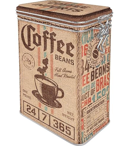 Boîte Café Hermétique Dreamhigh - Acier Inoxydable 2800ml - Valve CO2 - Cuillère Doseuse - Noir