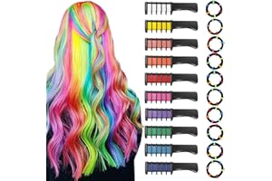 FCXQG 10 Colori Pettine Colorante Per Capelli Gessetti Per Capelli Bambina Colore Capelli Temporaneo Viene Fornito con Dieci Fasce Colorate Gessetti Capelli Temporanea Set