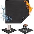 DocSafe 40" Square Fire Pit Mat Under Grill Mat,4 Layers Fireproof Indoor Fireplace Pad Heat Insulated Protect for Decks,Patios,Grass,BBQ Smoker,Portable Reusable Oil-Proof and Waterproof, Black