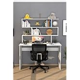 Moonlife Kaya Kitaplıklı &Ccedil;alışma Masası Beyaz