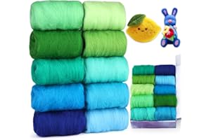 DEUDY Laine à Feutrer Roving 15g/10 Couleurs, Laine Cardée, Feutrage Laine Kit, Roving Laine DIY Kit pour Needle Felting Main Artisanat DIY (Printemps)