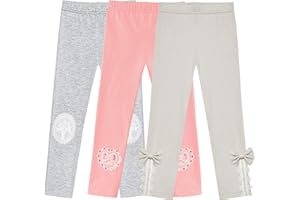 Sunny Fashion Filles Pantalon 3 Paquet Coton Jambières Dentelle Extensible Enfants Bambin 2-6 Ans