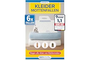 Patronus Kleidermottenfalle [6 Stück] - effektiver Mottenschutz für Kleiderschrank - Mottenfalle Kleidermotten mit maximaler Lockwirkung - Kleidermotten bekämpfen - Alternative zu Mottenpapier