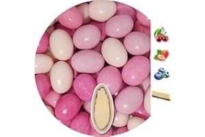 EinsSein 1 kg d'amandes au chocolat Mélange de saveurs Mix rose brillant, dragées baptême, communion, fête, party, candybar, cadeaux pour invités de mariage, bonbons aux amandes, Badem sekeri