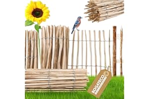 BOGATECO Clôture à Lattis Noisetier Bois | 50 cm de Hauteur et 500 cm de Long | Distance Entre Lattes 4-5 CM | Idéal comme Une Clôture de Jardin | Peut être Utilisé comme de Support pour Les Vignes