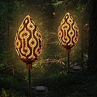 infinitoo Solarlampe für Außen, 2er Pack Metall Blütenknospe LED Stake Dekorative Gartenfahlständer Solarleuchte im…