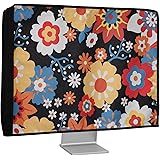 kwmobile Custodia Monitor Compatibile con 20-22" monitor Monitor - Copri Schermo PC - Copertura Antipolvere PC in Lino - Fior