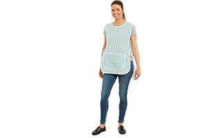 ACE ONLINE New Ladies Womens Tabards Striped Apron Kitchen Overall Catering TABBARD Cleaning Pocket Work Wear