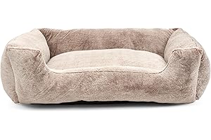 Bunty Arctic XXL Dog Bed - Super Soft, Faux Fur, Machine Washable Dog Bed for Large Dogs - Thick Walls, Non-Slip Bottom - Cream, 127x94x38cm, Made in UK