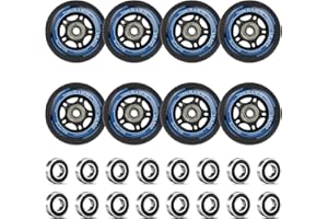 LALAGO Lot de 8 Roues de Rollers en Ligne, 72mm Roues de Patins à Roulettes de Rechange Avec Roulements ABEC 9