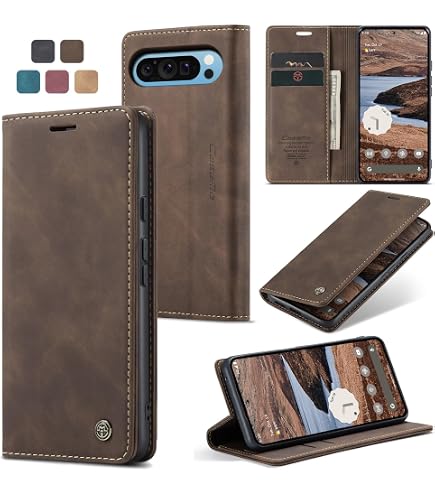 Ailicici Leder-Hülle Für Google Pixel 9 Pro – Flip Case Mit Kartenfach & Schutzfolie