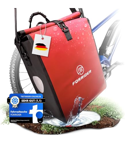Radgeist Borsa Da Bicicletta 2 In 1 28L Impermeabile - Borsa Per Portapacchi E Tracolla Con Riflettori