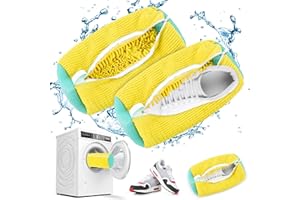 WYFDCZZP Bolsa de Limpieza de Zapatos, Bolsa Zapatos Lavadora, Saco Lavadora para Zapatos, Funda Zapatos Lavadora, Bolsa de Lavandería con Cremallera, Reutilizable y Duradero (Amarillo 2pcs)