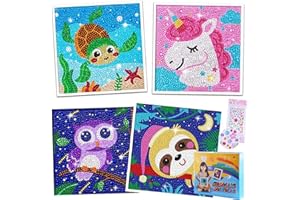 LYJOW 5d Diamond Painting Niños Kit Completo 4 Piezas Diy Animales Pintura Diamante Infantil Personalizado Art Dibujo Cuadros Diamantes Pintar Diamantes Manualidades Para Decoración De La Pared Del Hogar