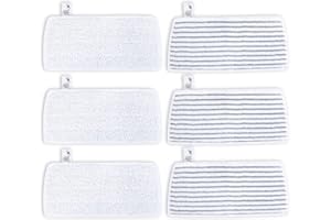 WOKEEPOW 6 Stück für Vileda Steam PLUS XXL Dampfreiniger PowerPad, Ersatzbezüge für Vileda Dampfreiniger XXL, Mikrofaser Ersatzbezug für Vileda Steam XXL, Upgrade-Material, 3 Grau+3 Weiß