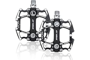 DIQC Mountain Bike Pedals Aluminum Alloy Bicycle Flat Pedals Non-Slip 9/16 Inch for Road Bikes, BMX MTB Bike Accessories with Metal Texture Cycling Sealed Bearing Pedals