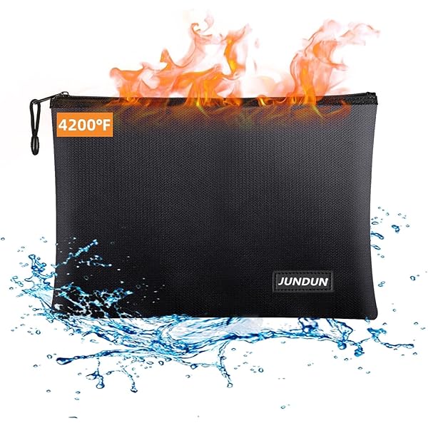 JUNDUN Fireproof Money Bag, 10.6"x6.7" Waterproof And Fireproof Cash - View #4