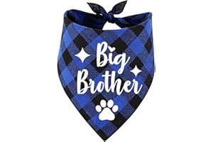 MaySunset Pañuelo de perro a cuadros azul, pañuelo de anuncio para perro, adorno de mascota, accesorio para foto reveladora de género, regalo para el propietario de los amantes de los perros