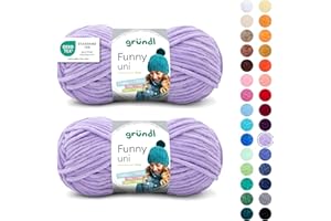 Gründl Laine Funny uni - laine chenille douce pour le crochet – moelleuse et respectueuse de la peau - 100% polyester – 2 pelotes 100 g / 120 m – taille d’aiguille 5-6 -lavande