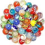Ucradle Glass Marbles, 30Pcs Art Colorful Toy Glass Marbles Balls for Classic Kids Marbles Game Glass Marbles Coloured for Fi