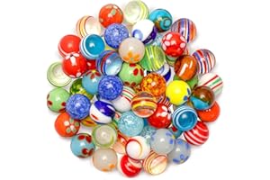 Ucradle Glass Marbles, 30Pcs Art Colored Marbles for Classic Kids Marbles Game Glass Marbles Coloured for Fish Tank Decorations Marbles Arcade & Table Games Sports Toys & Outdoor