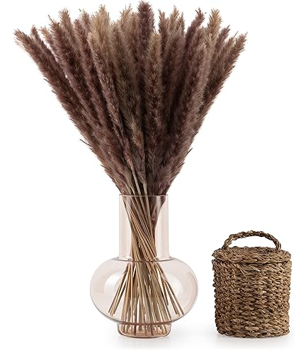 Pampasgras decoratieset in goud - oranje - boho chic XXL kunstgras - 3 stuks 100 cm, bruine decoratie, ideaal voor bruiloftsdecoratie, woonkamer en slaapkamer | groot, pluizig, kunstgras