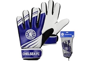 Chelsea F.C. Goalkeeper Gloves for Kids and Teenagers - Non Slip Padded Palms Size 5 or 7 Gifts for Boys