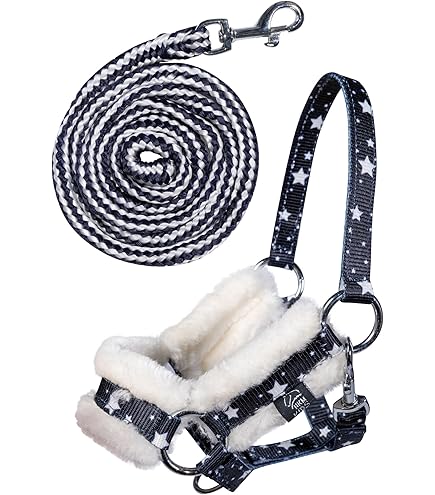 Ensemble Hobby Horse : Licol A3 Avec Fourrure Blanche + Longe En Corde