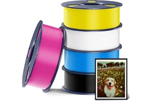 SUNLU 5KG PLA+ Filament Pakiet, Filament PLA Plus Drukarki 3D 1,75 mm ± 0,02 mm, 1 kg na Szpulę, 5 Rolki, CMYK (Biały+Czarny+Cyjan+Żółty+Magenta)