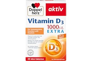 Doppelherz Vitamin D 1000 - Vitamin D als Beitrag zur normalen Funktion des Immunsystems, der Knochen & Muskelfunktion - 45 M