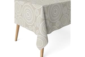 MARTINA HOME Obrus z żywicy Mandala Beżowy 260X140 CM